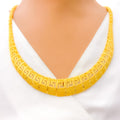 Contemporary U-Shaped 22K Gold Necklace Set 