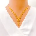 Triple Marquise Leaf 5-Piece 21k Gold Necklace Set