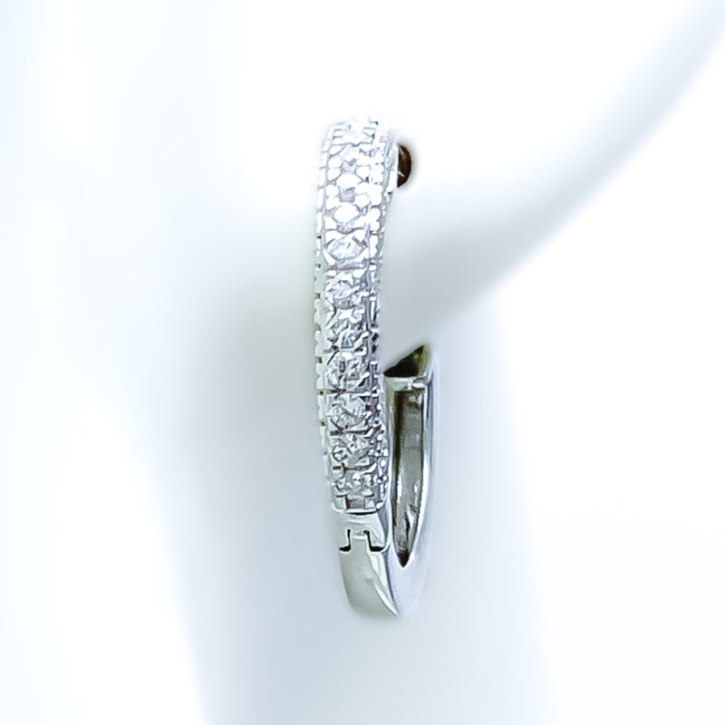 Attractive Dazzling 18K Gold + Diamond Bali Earrings 