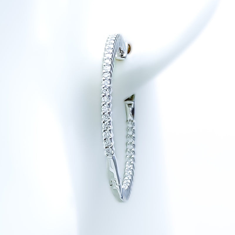 Timeless Glistening 18K Gold + Diamond Bali Earrings 