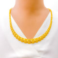 Majestic Netted Tapering 22K Gold Necklace Set 