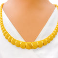 Majestic Netted Tapering 22K Gold Necklace Set 