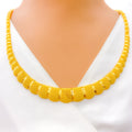 Majestic Netted Tapering 22K Gold Necklace Set 