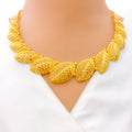 Extravagant High Finish Leaf 22K Gold Necklace Set 