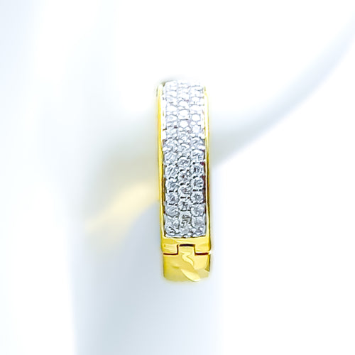 Impeccable Embellished Eclectic 18K Gold + Diamond Bali Earrings 