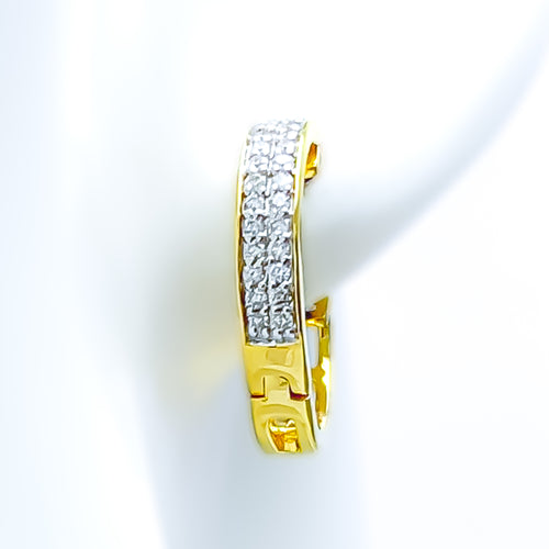 Priceless Classic Dazzling 18K Gold + Diamond Bali Earrings 