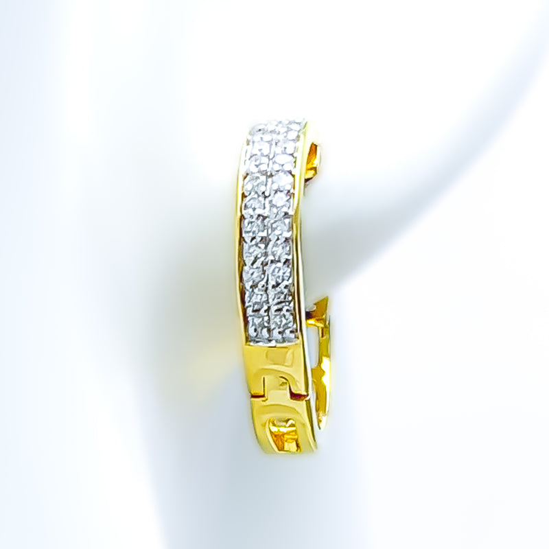 Priceless Classic Dazzling 18K Gold + Diamond Bali Earrings 