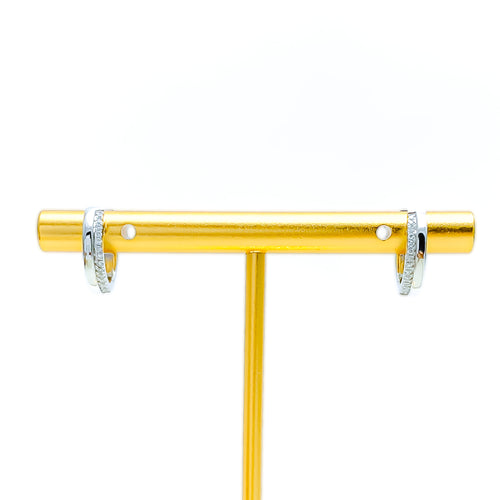 Flawless Classy 18K Gold + Diamond Bali Earrings 