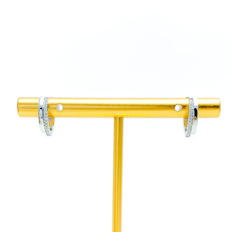 Flawless Classy 18K Gold + Diamond Bali Earrings 