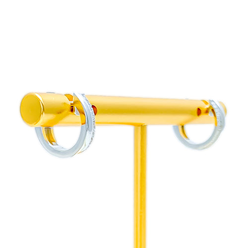 Flawless Classy 18K Gold + Diamond Bali Earrings 