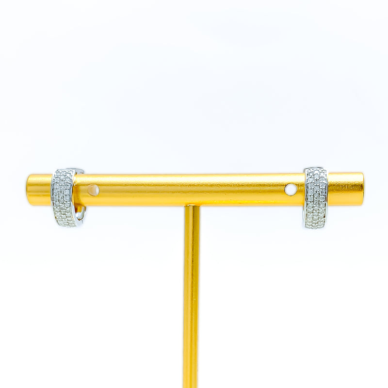 Distinctive Evergreen 18K Gold + Diamond Bali Earrings 