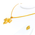 Heirloom Leaf 22K Gold Pendant Set
