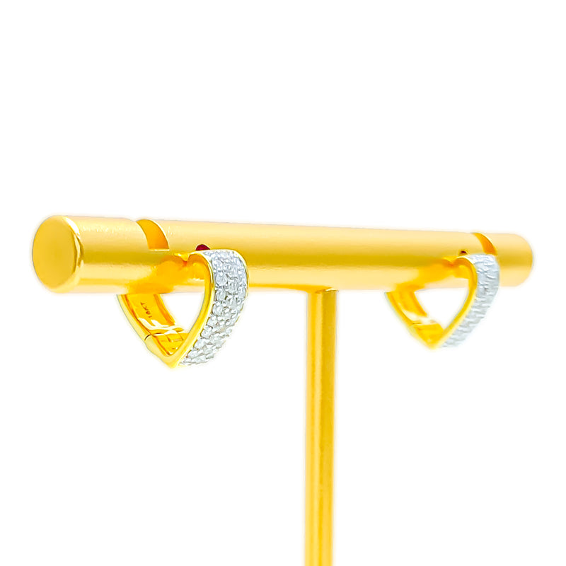Dazzling Elegant 18K Gold + Diamond Bali Earrings 