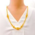 Sophisticated Curved Mesh 22k Gold Long Necklace 