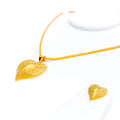 Accented Heart 22K Gold Pendant Set