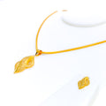 Sleek Artistic 22K Gold Pendant Set