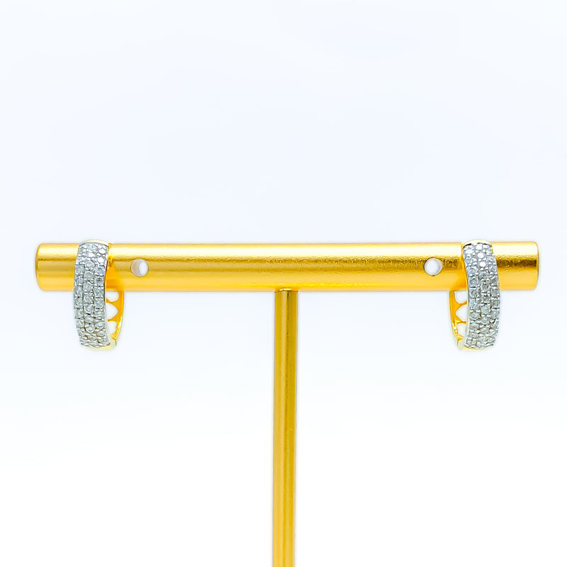 Everyday Graceful 18K Gold + Diamond Bali Earrings 