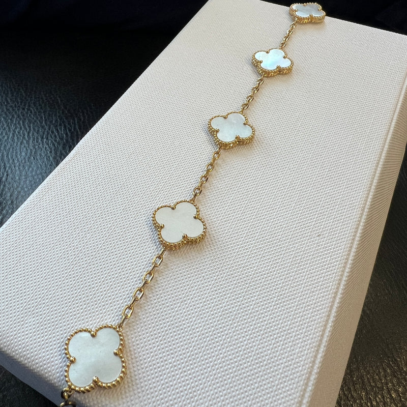 Custom 5 Motif Clover Bracelet - Mother-Of-Pearl