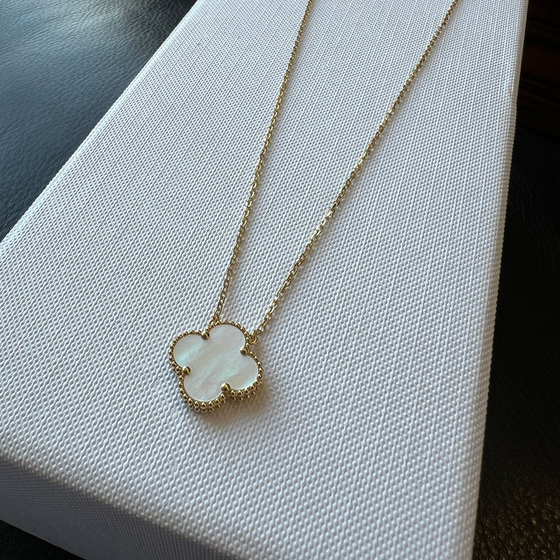 Custom 1 Motif Clover Necklace - Mother-Of-Pearl