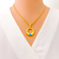 Gorgeous Captivating 21k Gold CZ Pendant