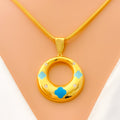 Gorgeous Captivating 21k Gold CZ Pendant
