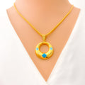 Gorgeous Captivating 21k Gold CZ Pendant