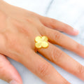 Reflective Clover 21K Gold Ring 