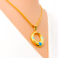 Gorgeous Captivating 21k Gold CZ Pendant