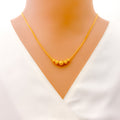 Distinct Striped Orb 22k Gold Necklace 