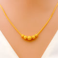 Distinct Striped Orb 22k Gold Necklace 