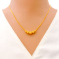 Distinct Striped Orb 22k Gold Necklace 