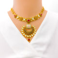 Extravagant Floral Chand 22k Gold Necklace Set 