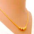 Distinct Striped Orb 22k Gold Necklace 