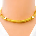 Engraved Slender 22k Gold Choker Necklace