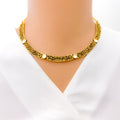 Floral Antique Engraved 22k Gold Choker Necklace