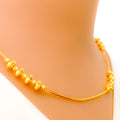 Magnificent Striped Bead 22k Gold Necklace 