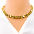 Floral Antique Engraved 22k Gold Choker Necklace