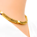 Floral Antique Engraved 22k Gold Choker Necklace