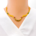 Leaf Adorned Vanki 22k Gold Choker Necklace