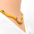 Leaf Adorned Vanki 22k Gold Choker Necklace