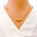 Graduating Textured 22k Gold Necklace 