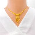 Majestic Dome Tasseled 22k Gold Necklace Se