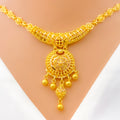 Majestic Dome Tasseled 22k Gold Necklace Se