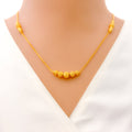 Graduating Textured 22k Gold Necklace 