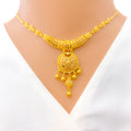 Majestic Dome Tasseled 22k Gold Necklace Se