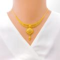 Decorative Beaded 22k Gold Necklace Set 