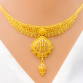 Decorative Beaded 22k Gold Necklace Set 