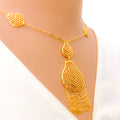 Dazzling Hanging Chain 21k Necklace Set 