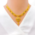Dressy Alternating Floral 22k Gold Necklace Set