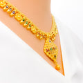 Dressy Alternating Floral 22k Gold Necklace Set